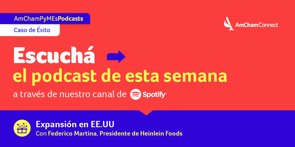 AmChamArgentina's tweet photo. Desafíos y oportunidades de ingresar al mercado norteamericano 🇺🇸
🎙️ En este podcast de #AmChamPyMEs⚙️, Federico Martina, Pte. de Heinlein Foods, nos cuenta su experiencia sobre la expansión de la compañía en EE. UU.
🎧 ¡Escuchalo ahora en Spotify!
👉 https://t.co/O2p1rBVwZl https://t.co/3ytMQU2858