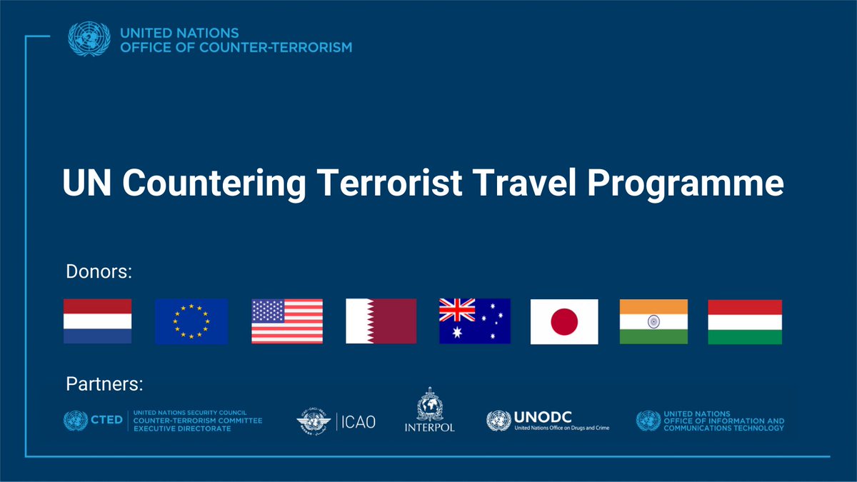 UN_OCT's tweet photo. #Botswana 🇧🇼 is one of the 42 beneficiary member states that have to date joined the #CTTravelProgramme to enhance border protection & terrorism prevention through the use of #API & #PNR and #goTravel
👉 https://t.co/amBuJQwzvH https://t.co/0R5Tkmb7Nf