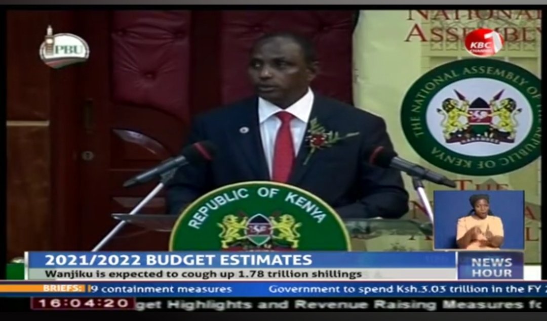 KBCChannel1's tweet image. Government unveils Kshs 3.03 trillion fiscal plan under the theme Building Back Better #KBCNewsHour ^CM @obrienkimani  @RayManyara