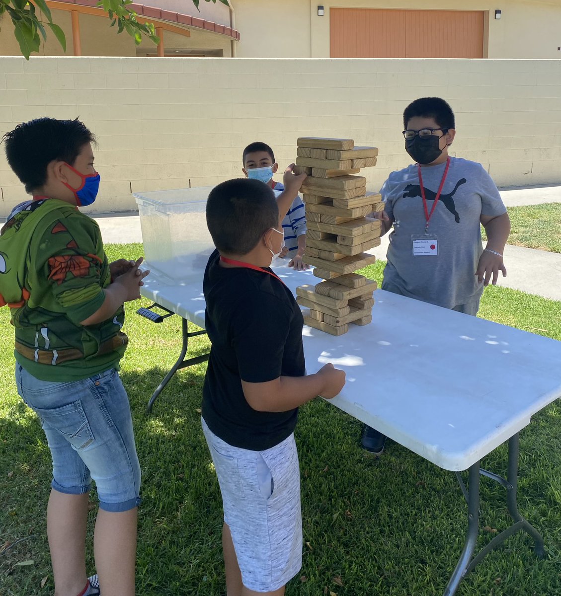Game time fun with giant Jenga!#LHCSD #CampLasLomas #SummerBridge
