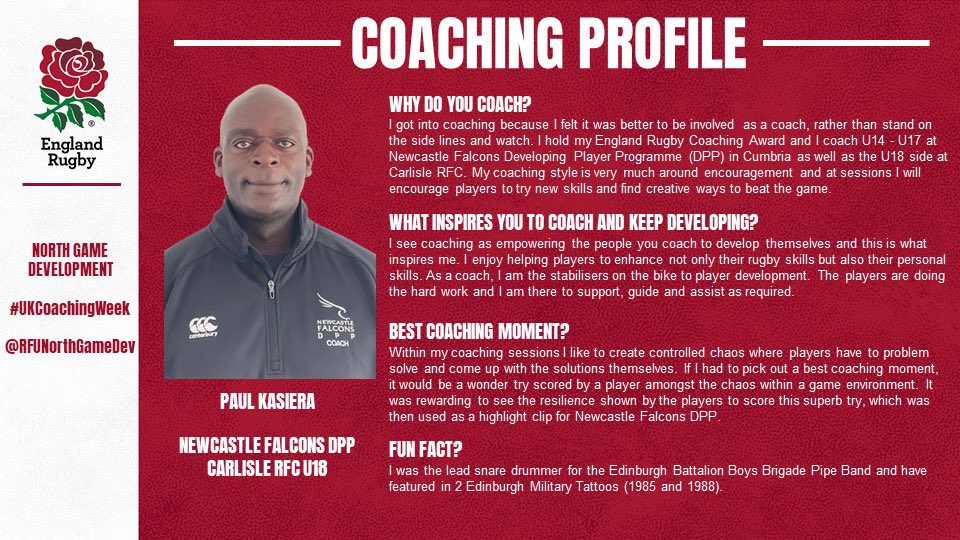 RFUNorthDev's tweet photo. #UKCoachingWeek
🔦Take a look at some of the coaching profiles of a few of the fab coaches we have had the pleasure of working with so far this year...
👏🏼Thank you to all the coaches across the North that give up their time to our game!
#CoachingFamily #GreatCoaching https://t.co/hZ54jgan6H