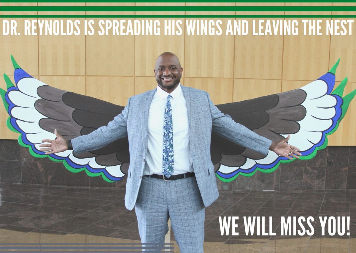 Tough end of the year with our incredible principal <a href="/shanta_reynolds/">Shanta Reynolds</a> moving onto #NCCVT District Office, but we are anxious and ready to find out who will be selected to fill this huge wing span! #OnceAHawkAlwaysAHawk 💚💙