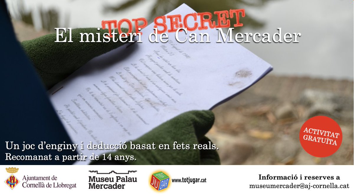 totjugar's tweet image. 15a edició!
Diumenge 20 de juny a les 11.15 al Parc de Can Mercader.

@QFerACornella #Cornellà #CanMercader #detectius #jugaencatalà