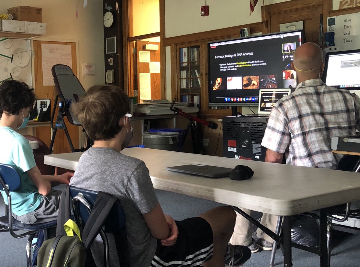 Learning about DNA analysis from a forensics expert on Zoom. Awesome Forensics class at Buzz! ⁦<a href="/BuzzAldrinMS/">Buzz Aldrin MS</a>⁩ #buzzaldrinproud