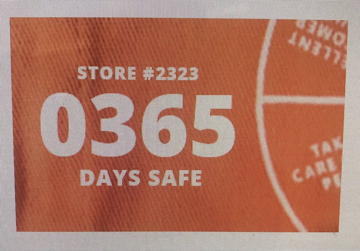 So proud of our team here at ⁦<a href="/HomeDepot2323/">ColdSpringHomeDepot</a>⁩!  365 days safe!  Celebration to come! ⁦<a href="/ahrenswish/">Susie A</a>⁩ ⁦<a href="/Paul_Haitsch/">Paul Haitsch</a>⁩ ⁦<a href="/Andrew4Meyer/">Andrew Meyer</a>⁩ ⁦⁩
