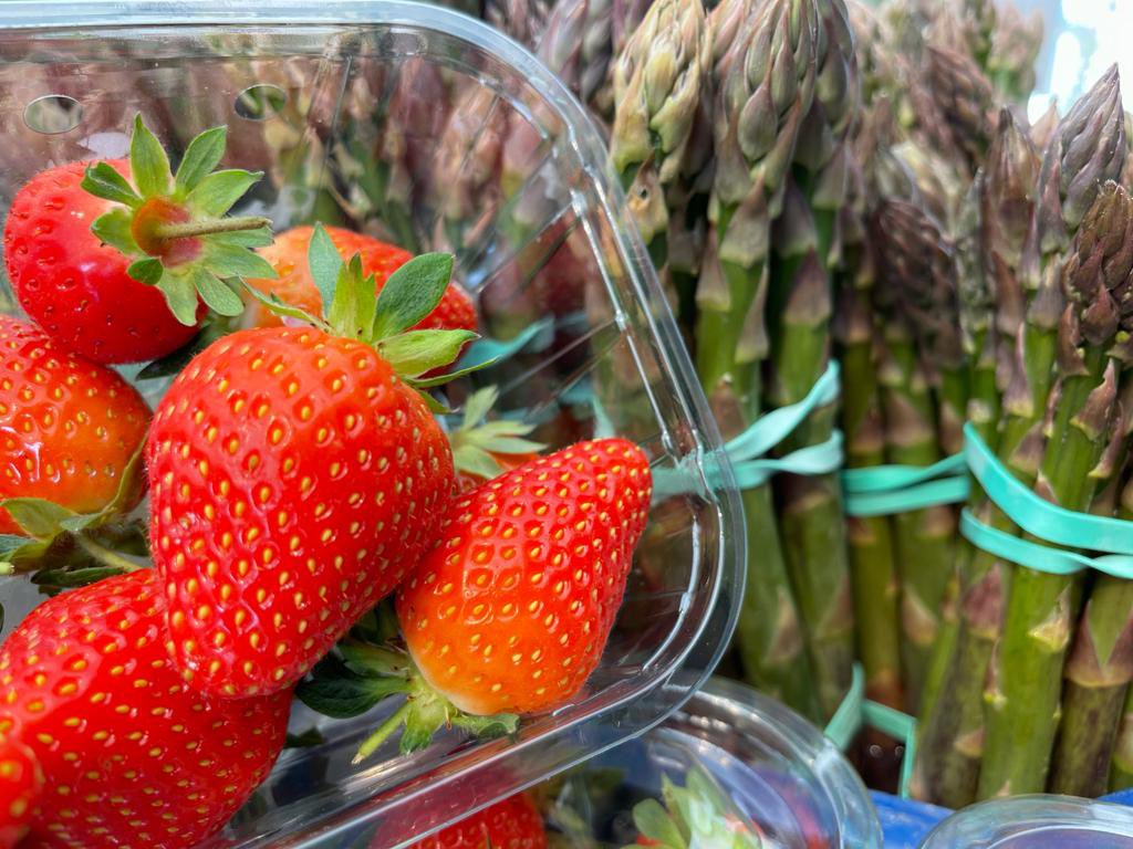theballoontree's tweet photo. It’s a short overlap in the growing season where you can get Balloon Tree Asparagus along side Balloon Tree Strawberries. Best to make the most of it. https://t.co/MJsAokS48d
