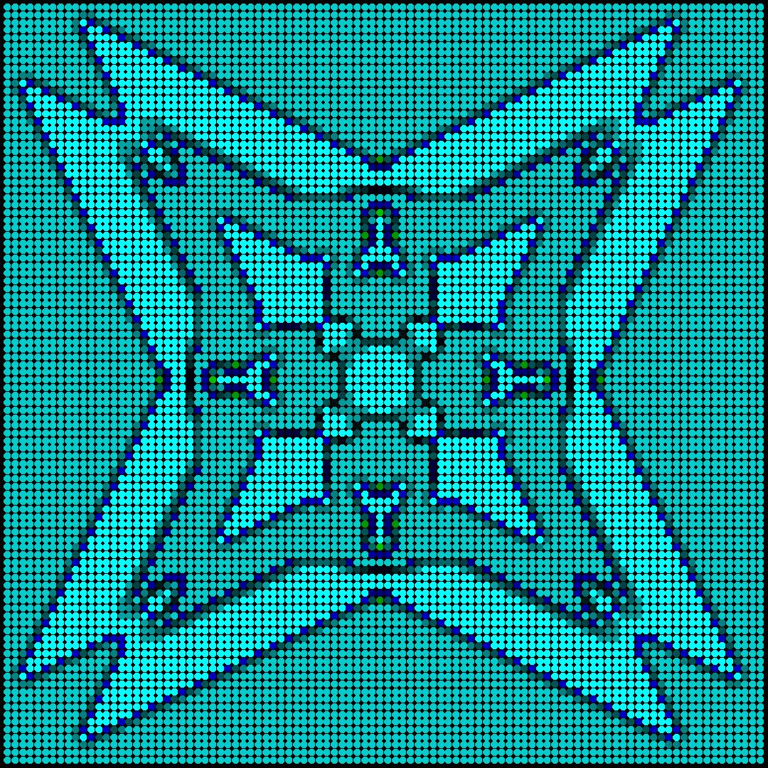 NonEuclideanDr1's tweet image. Looking for cool 5-state-rules for cellular automata

#cellularautomaton #codeart #generativeart #creativecoding #mathart