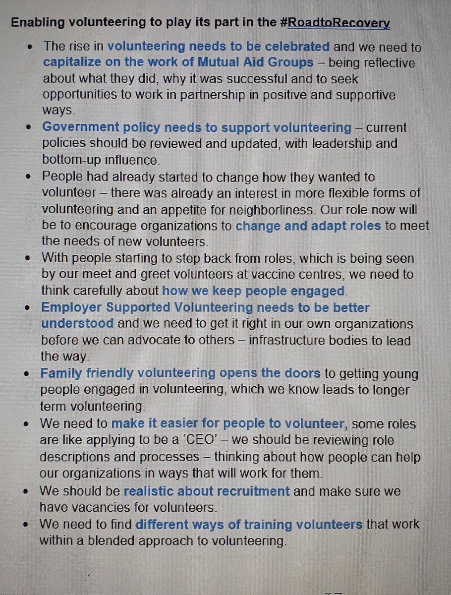 Felicitie_Walls's tweet photo. Notes from today's breakout room at #RoadToRecovery
#VolunteerExpo with @VolScotland.
Might be of interest to colleagues @ScotVolForum
@ScotGovForum @MVAin4 @TSIScotNet
And food for thought for colleagues @WCVACymru & #TSSW https://t.co/wqpLVpv2Ji