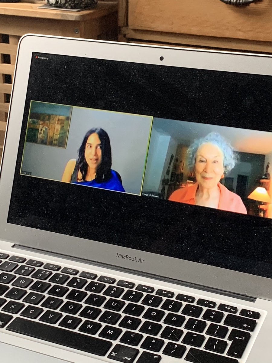 “Don’t tell artists what to do, they will figure it out” <a href="/MargaretAtwood/">Margaret E Atwood</a> in a meaningful and inspiring conversation with <a href="/SadafSaaz/">Sadaf Saaz</a> #everythingchange <a href="/TaliesinSwansea/">Taliesin Arts Centre</a> more over the next 10 days!!! #ClimateAction #ClimateCrisis #ClimateJustice