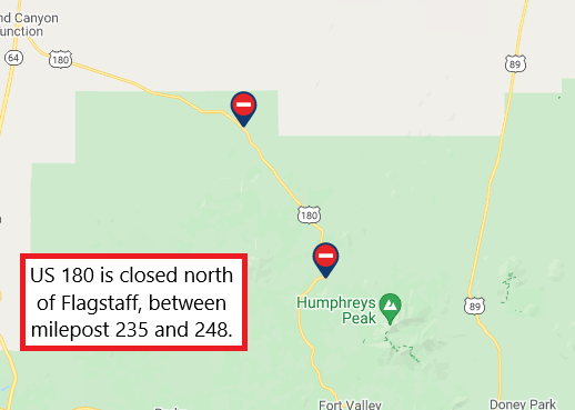 ArizonaDOT's tweet image. *WILDFIRE-CLOSURE REMINDER*

▸ US 60: Superior to Miami
▸ US 180: MP 235-248 north of Flagstaff

Check your route before heading out with AZ 511 &amp;amp; ADOT Alerts apps: bit.ly/3xDbYo6

#TelegraphFire #MescalFire #SlateFire