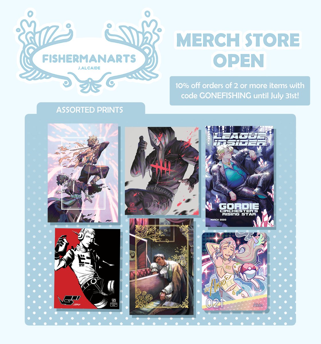 fishermanarts's tweet photo. This has been a long time coming, but my shop is finally live! Thank you everyone for your patience!

🌊🐟10% off orders of 2 or more items with code GONEFISHING10 until July 31st!

🌊🐟SHOP HERE: https://t.co/zaeQopmfix https://t.co/emNzbjvFJH