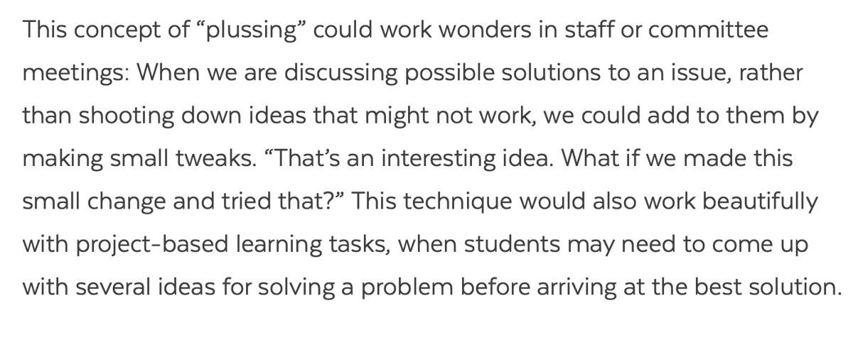 JennaOfferman's tweet photo. This!!! I can not wait to use this in FFA officer meetings! So many times my kids say "no" "that won't work" to their peers by demonstrating this practice in my class hopefully we can translate it to officer meetings as well! #tch401 #feedforward https://t.co/rYJcmDRI6L