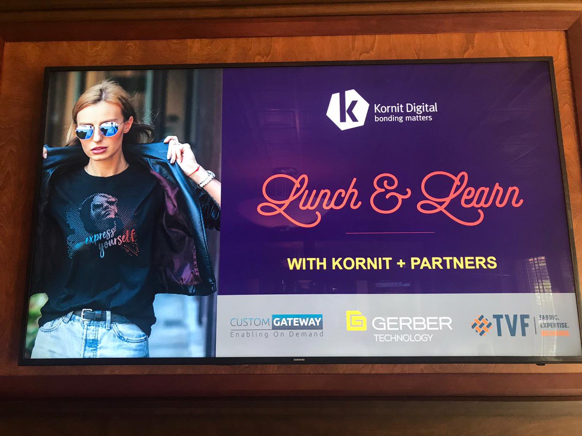 kornitdigital's tweet image. The answer, my #printing friend, is blowing in the wind: Kornit Digital and @GerberTech discuss on-demand production efficiency, #sustainability, and versatility for the #ecommerce age today in the Windy City.