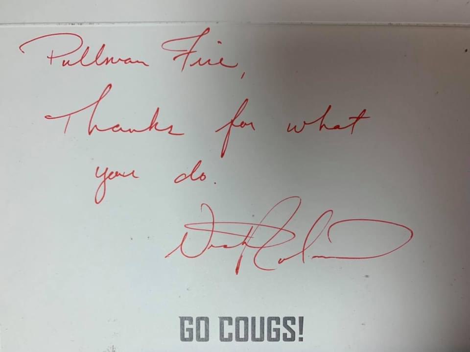 Thank you Coach <a href="/NickRolovich/">Nick Rolovich</a> for the generous donation to each shift. #PullmanProud <a href="/WSUCougars/">Washington State Cougars</a> <a href="/WSUCougarFB/">Washington State Football</a>