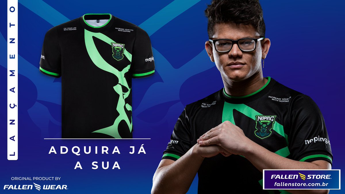 Mais um lançamento da Fallen Store de tirar o fôlego de quem é fã de Esports: jersey da <a href="/NoPingEsports/">NoPing E-Sports</a> . Vista o manto oficial e mostre toda sua admiração pelo time, torcendo com garra e energia! 👊 

Adquira em nosso site: fallenstore.com.br/produto/740-un…
