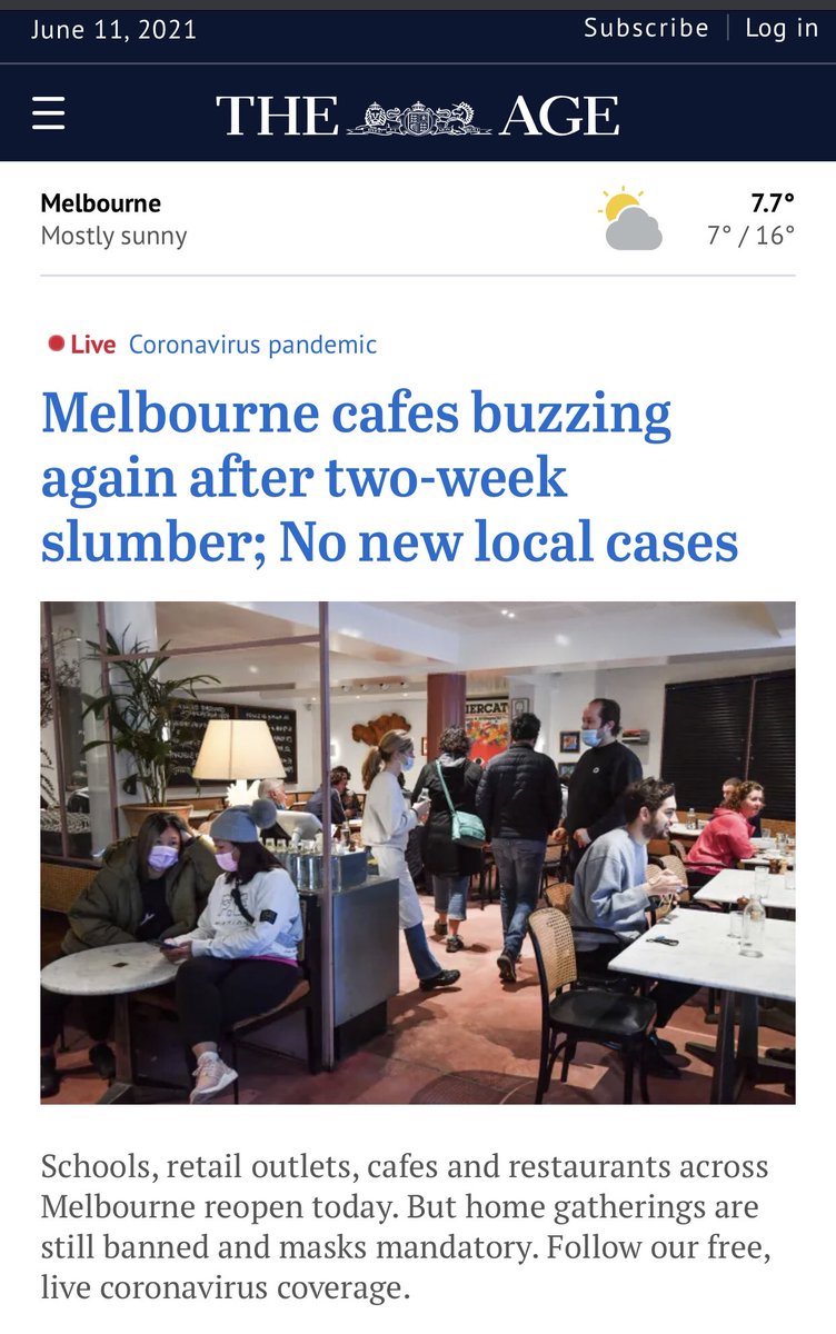 dmelbourneg's tweet photo. Photo on front of today’s The Age newspaper perfectly highlights some of the inconsistencies with mask wearing. https://t.co/Q10KFgeUk1