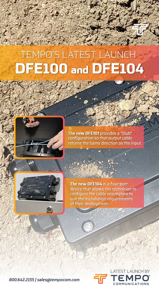 Protect that Fiber! Tempo expanded its line of Drop Fiber Enclosure Kits today with two new options, the DFE101 and the DFE104. DFE101 and DFE104. 
Learn more at tempocom.com/products/dfe10…. #fiberoptics #fieldservice #lowvoltagetechnician #toolkit #tempoinsider