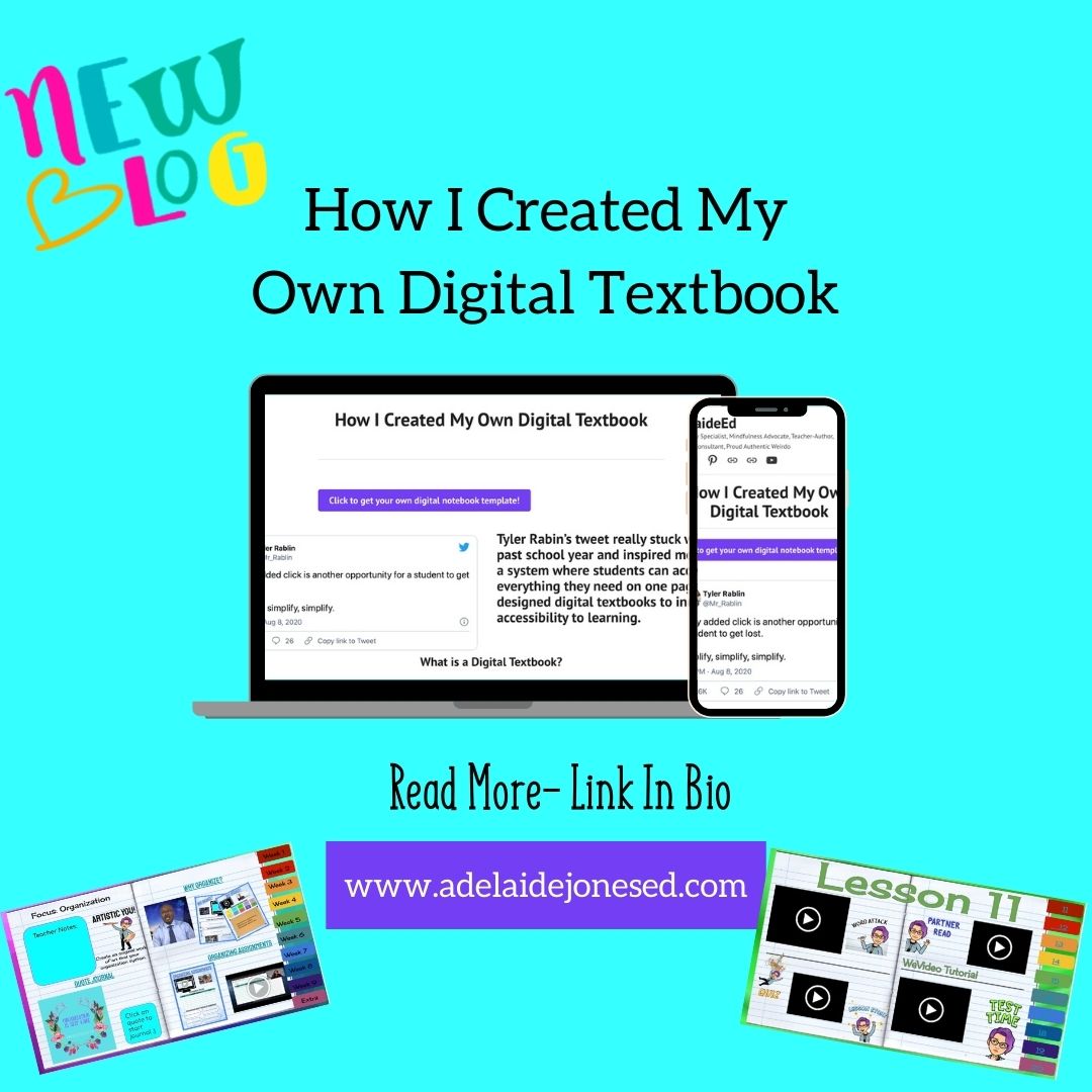 AdelaideJonesEd's tweet photo. New Blog Post: How I Created my Own #DigitalTextbook to #OrganizeLearning 2020 taught me #students might lose access to the physical #classroom, but they should never lose access to #learning. Plus it SAVES me time :) #teachers #DigitalLearning
https://t.co/RMmoabsXQK https://t.co/q4XuiM180c