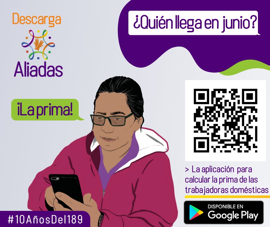 ENSColombia's tweet photo. Con la calculadora de #AliadasApp es muy sencillo liquidar la prima de las trabajadoras domésticas, ya sea como trabajadora, empleadora o empleador.
➡️ Descarga la app aquí: https://t.co/ML0mK2mpnd https://t.co/TiHLggF9mm