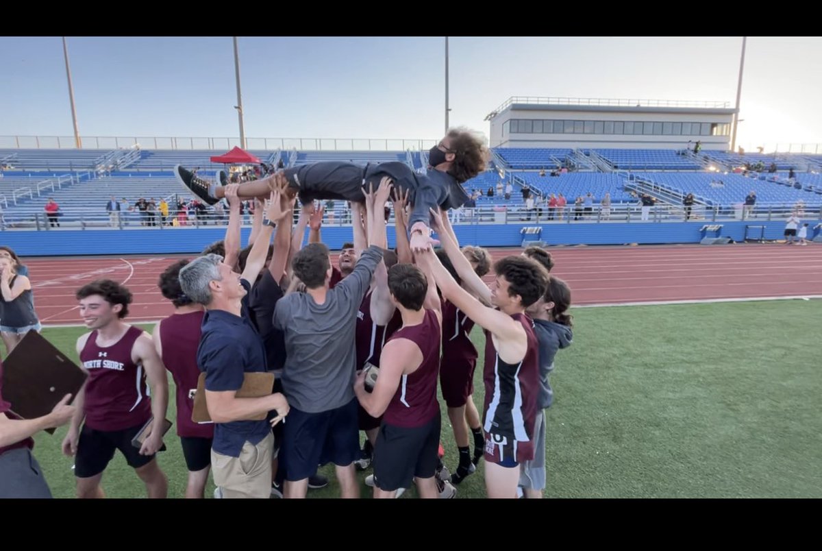County Champs hoisting Fichtl to the Gods of Track