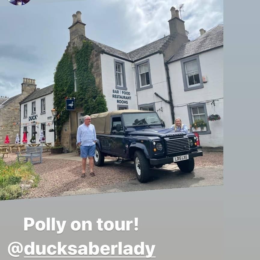 Fantastic to have the @pol_roger team visit today in their on tour #polroger #landrover James Simpson and @lou_gallagher great to catch up
Even bigger wine focus coming to #DucksInn on #AberladyBay 

Watch this space...
To book ducks.co.uk  book a table or room