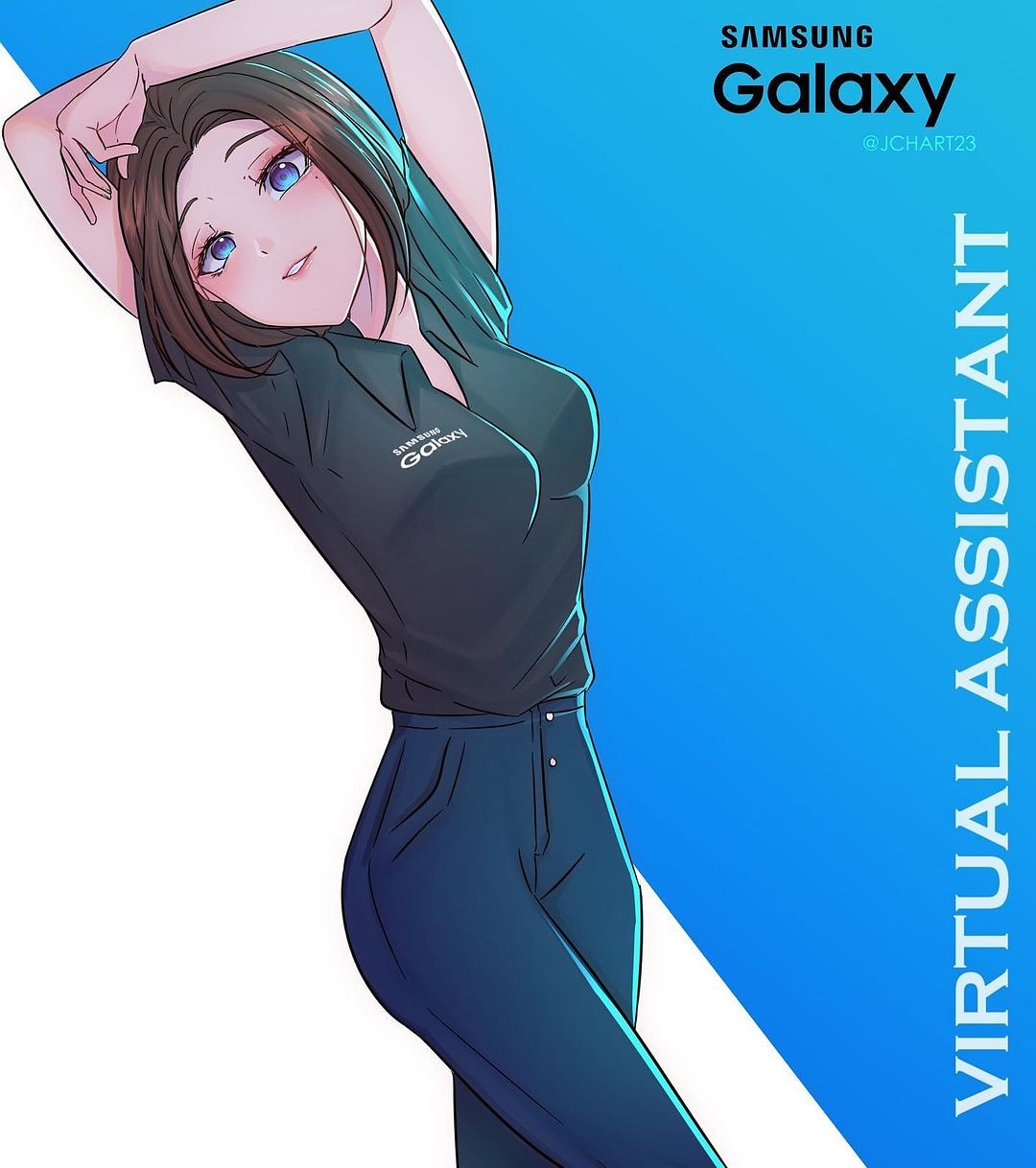 Samsung's unreleased virtual assistant Sam takes over the internet as  Twitter makes fanart of her - SoyaCincau