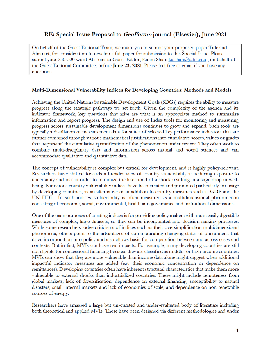 islandpolicylab's tweet photo. On behalf of @LinoBriguglio @stefanomoncada Kalim Shah, Winston Moore, we invite you to submit your proposed abstract for consideration for a full paper for an SI in Geoforum (Elsevier).  To submit on kalshah@udel.edu 

Deadline June 23, 2021 https://t.co/0Ub1l9qEJn