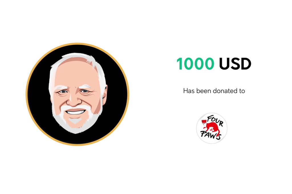 HaroldCoinToken's tweet image. Alongside our main draw tonight. Harold Coin will also be giving 1000 USD to @fourpawsint as a runner up in the poll!