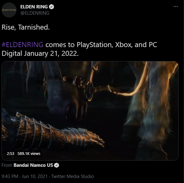 BeforeYandere's tweet photo. After being announced at E3 2019 and not receiving any major updates on development  since, Elden Ring has gotten a full trailer and release date before Yandere Simulator finished development
https://t.co/2RcnMwtHLz https://t.co/AjGCmJ7Dwe