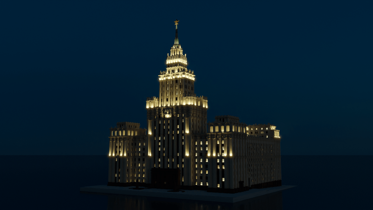 _MaxForDayz_'s tweet photo. I present to your attention The Red Gate Building on a 2:1 scale. 1953, Empire/Artdeco style, 24 storeys, Moscow.

Render: @TheLimeHit 

#Minecraft #minecraftbuild #architecture #architecturephotography #art #3dart #photo #photography #realism https://t.co/044uTyhsx1