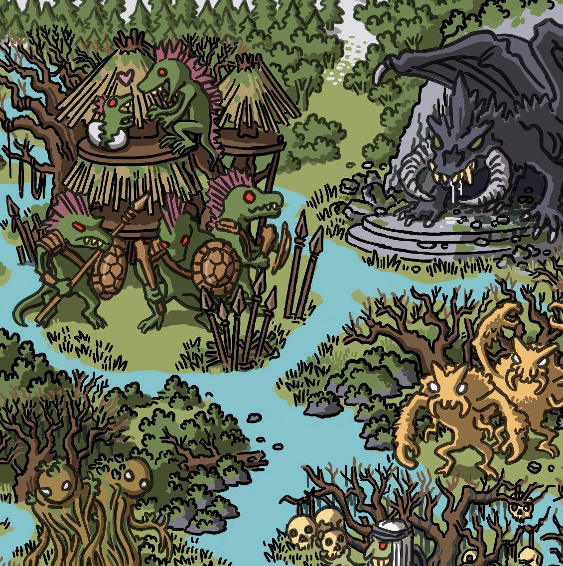 mockman's tweet photo. Forestfall Fen, lair of lizardfolk and black dragons #warriorsofwaterdeep https://t.co/X73sZ6G1dZ https://t.co/kuqxVv3tgB