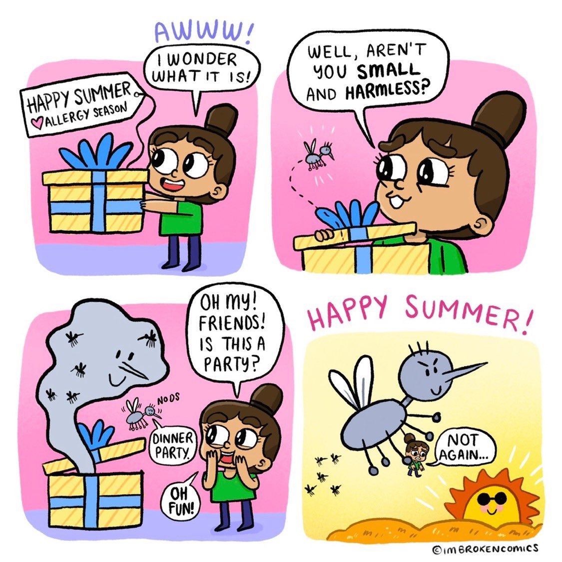 imbrokencomics's tweet photo. ☀️😊 Send to someone to wish them a Happy Summer 😊☀️ Bring out the bug spray 🦟  #newcomic #imbrokencomics

Credit @itsraecrawford /@imbrokencomics
Support me https://t.co/JsGRyMok97 https://t.co/KWjoUY8Z8o