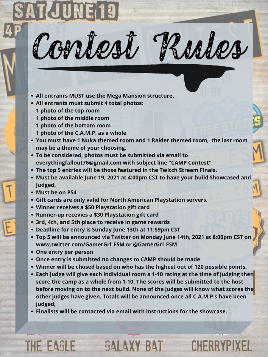 GamerGrlish's tweet photo. Only a few days left to enter!  Send your pictures to: everythingfallout76@gmail.com @Free_StatesMil @UWastelanders @WreckItRenee @CherryPixel4 @GalaxyBat1_ @fo76eagle @SleepisforT @SkuullieFace @VulturesThe @FFive0 https://t.co/bA0jb5es33