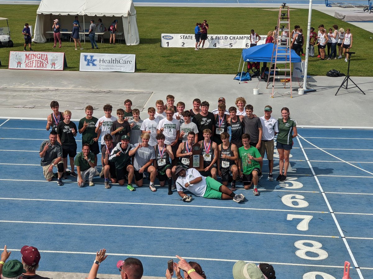 Tremendous day for all Mustangs at the Class A Track Meet today. Girls bring home 1st place Championship and boys bring home 2nd place!!  Congratulations athletes, coaches and parents. #Bbrossart
