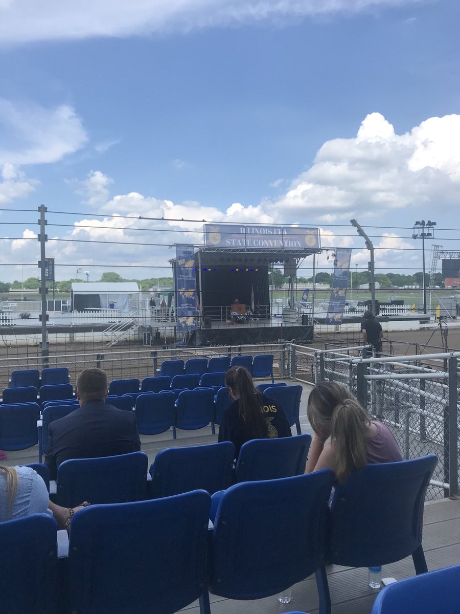 ILFBPres's tweet photo. Warm day in Springfield at the State FFA Convention. The sea of Blue and Gold elected their new state officers for the year. Congratulations to this years officers team! #ilfb https://t.co/Af1VIcmFOA
