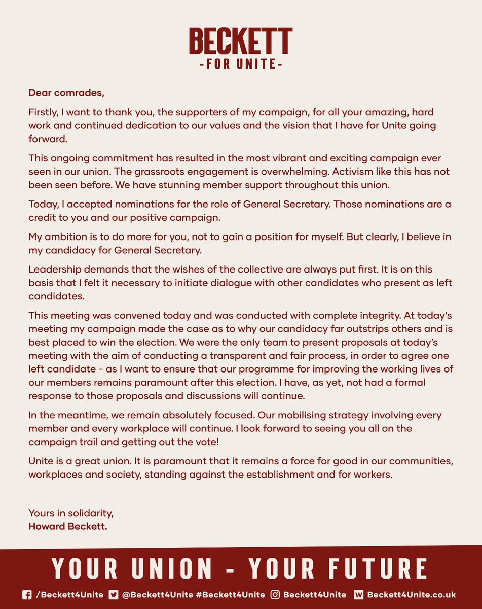 CrispianWheldon's tweet photo. @JessicaLBarnard @JoshuaYJackson #Beckett #Unite #LeftCandidate https://t.co/SETUhbFDcz