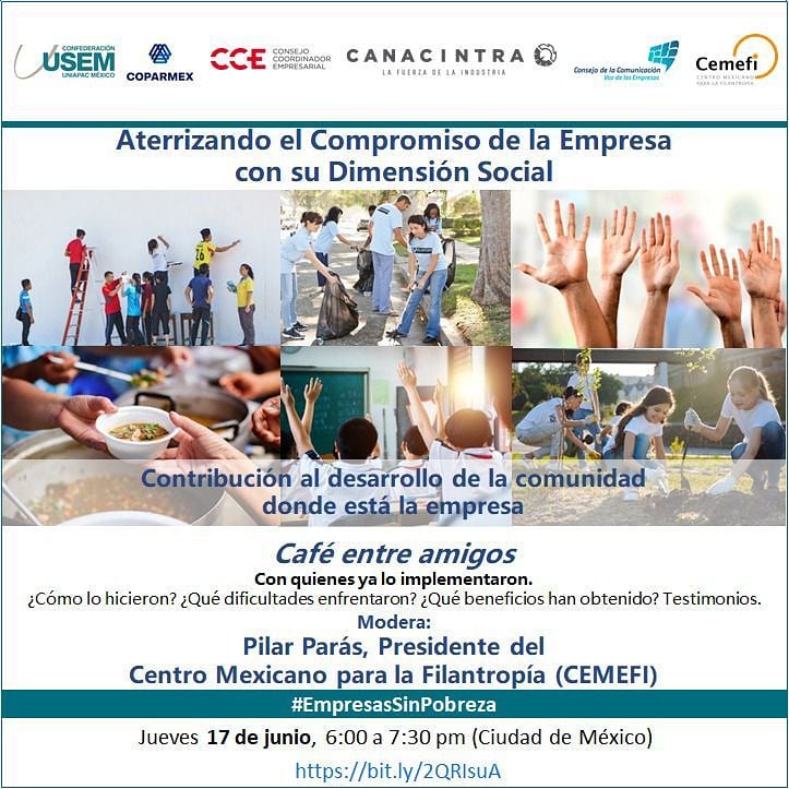 UsemVeracruz's tweet photo. ¡Te invitamos a participar!

"Café entre amigos"
Aterrizando el Compromiso de la Empresa con su Dimensión Social

Jueves 17 de junio de 2021
6:00 a 7:30 pm (Hora de la Ciudad de México)

Registro:
https://t.co/ntrjcd8jgm 

@confe_usem @COPARMEXVer @COPARMEXVer @reconocimient12 https://t.co/14SBETCcNr