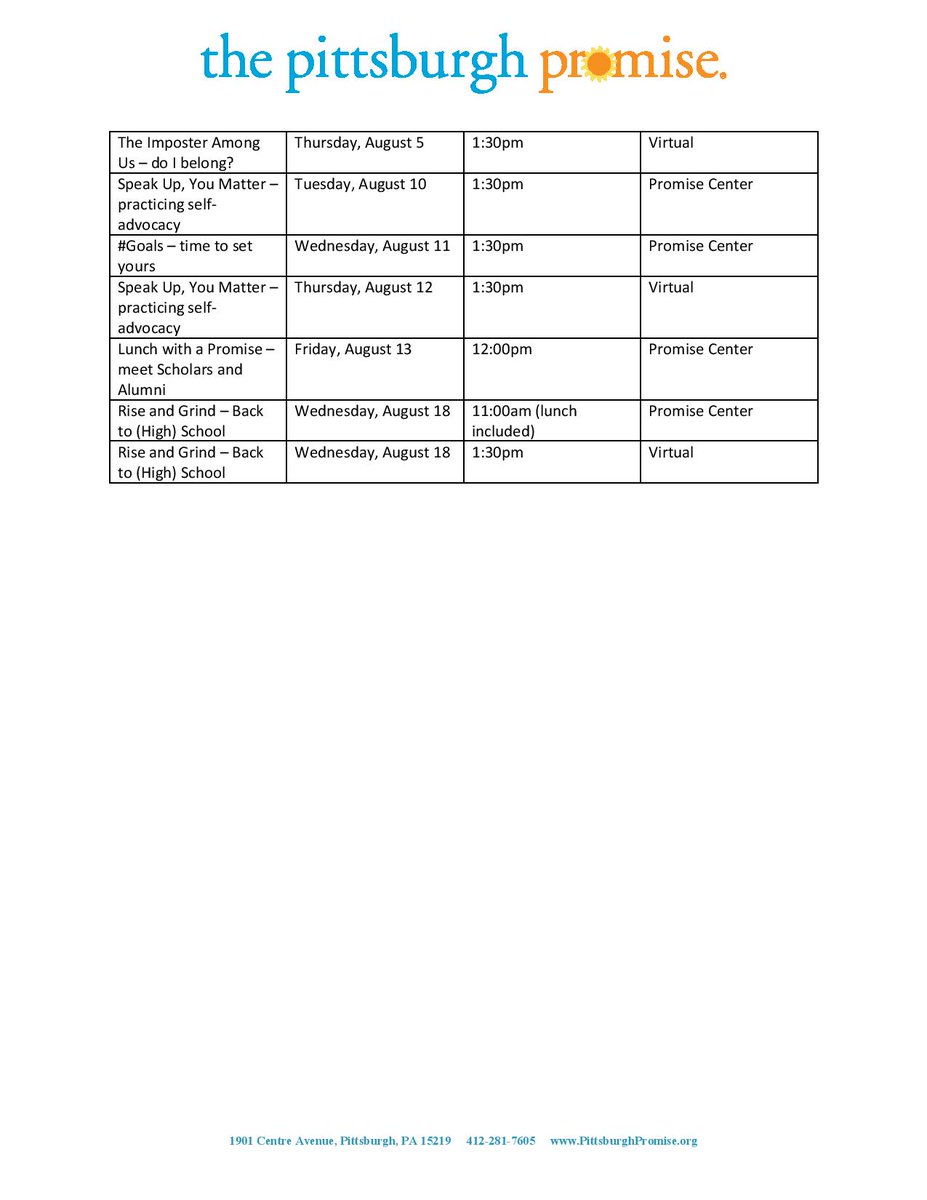 Here's information on the <a href="/pgh_promise/">Pittsburgh Promise</a> summer activities!!! #summerlearning