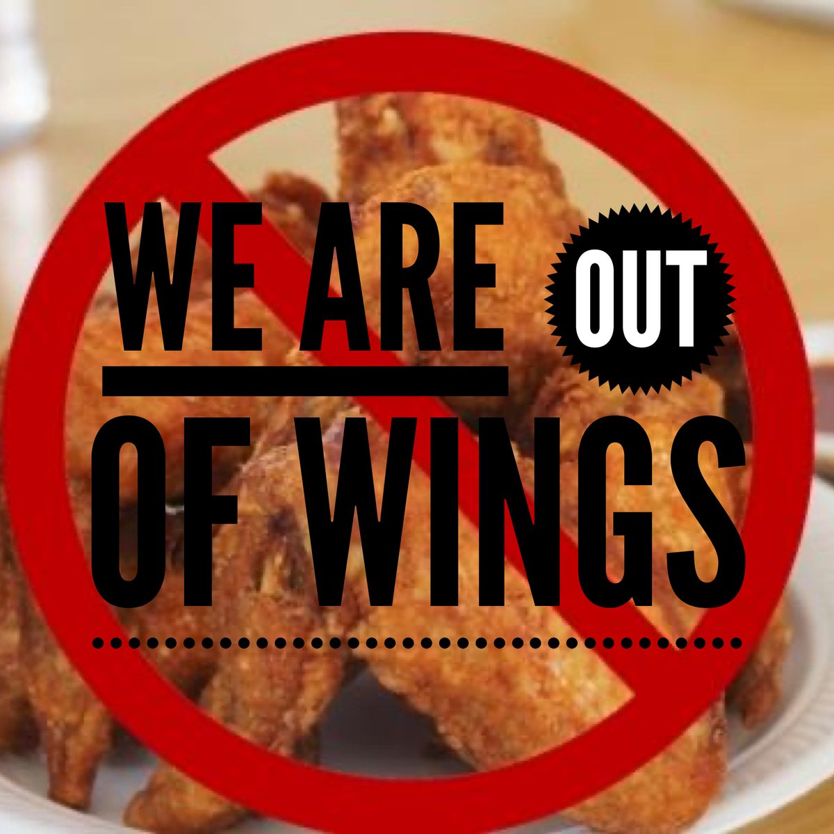 CoachesCornerAL's tweet photo. We are completely out of wings…we apologize for any inconvenience. https://t.co/nVig3DoMAA