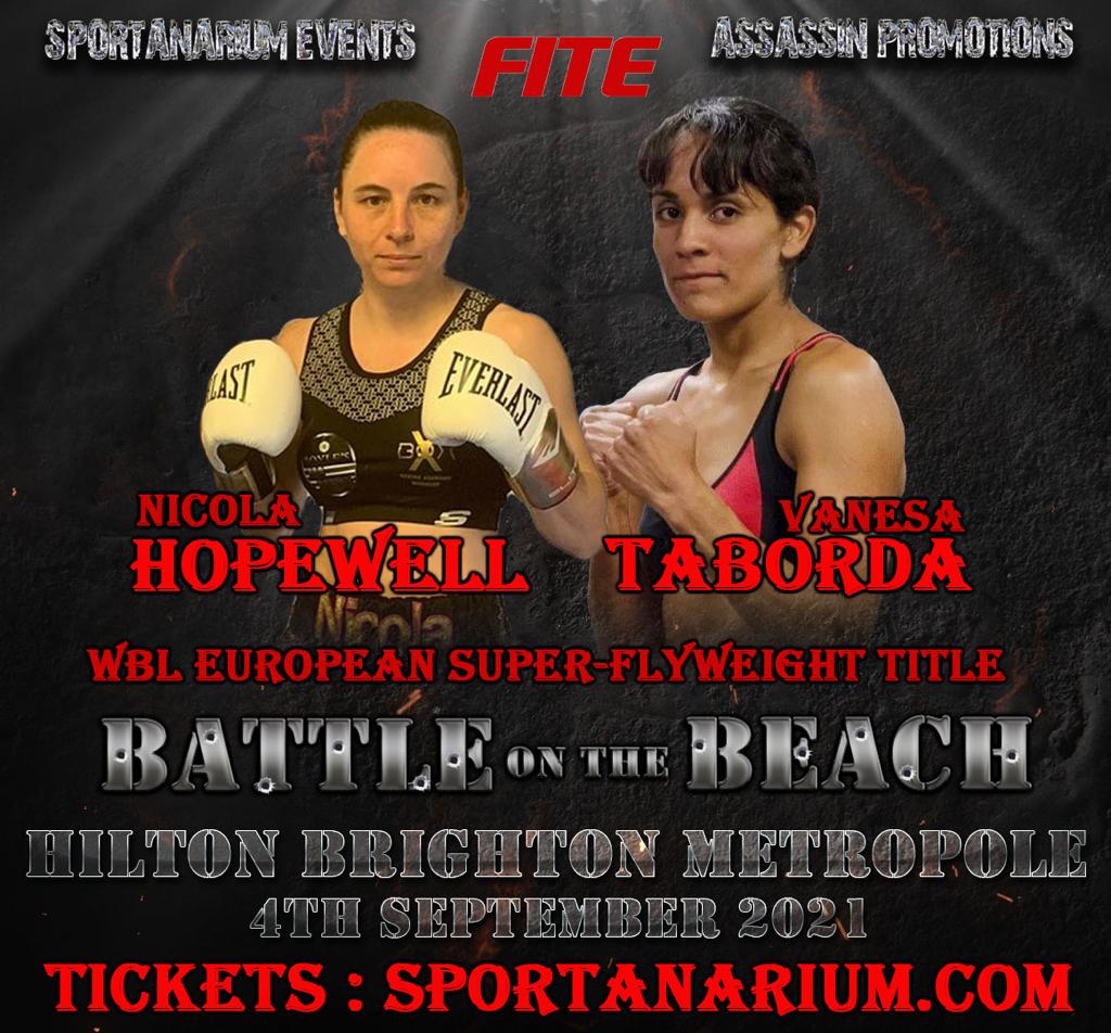 Hopewell VS. Taborda 

WBL European Super-Flyweight title 

#BattleOnTheBeach #Brighton 

September 4th 

🎫: sportanarium.com