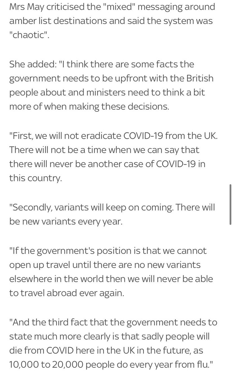 This is surely - sadly - true, and something that needs to be added to the dialogue, both by the media and government as we move forward and look to return to normality. The only path to a reopened world can presumably only exist by living *with* Covid