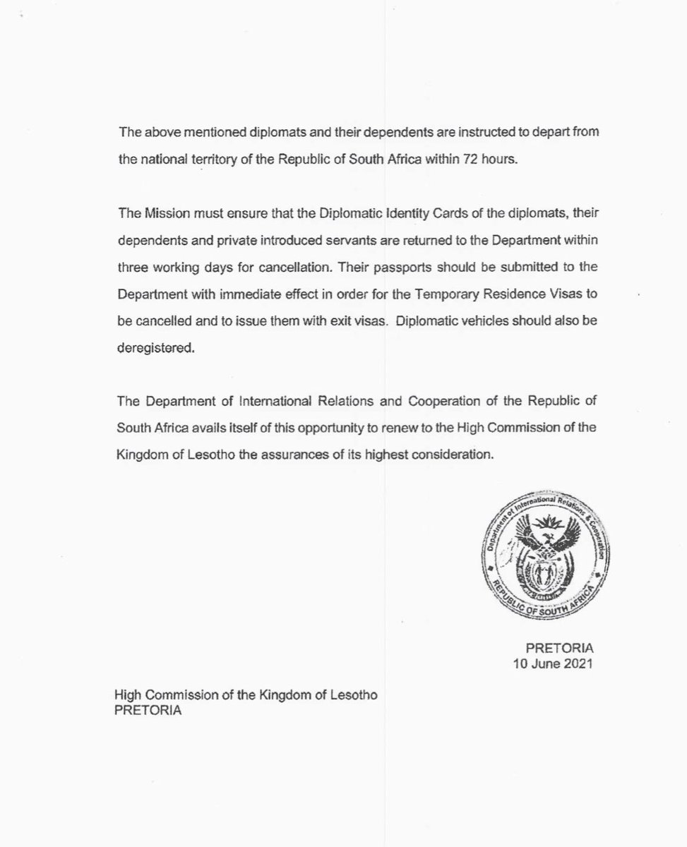 Please don’t blame Foreign Affairs. It is high time that people take responsibility for their actions. Motho ha a fuoe boikarabello o lokela ho qala pele ho hlompha le ho rata mosebetsi oa hae.