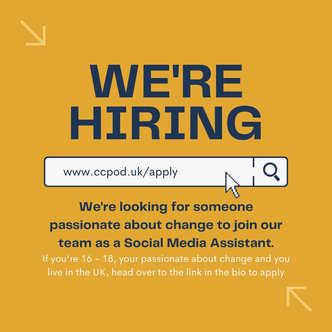 Applications are still open to join my team <a href="/createchangepod/">The Creating Change Podcast</a>! 

We welcome applications from all backgrounds. We’re committed to removing unconscious bias hence why all applications are blind and decided based on CVs

Find out more here: ccpod.uk/apply