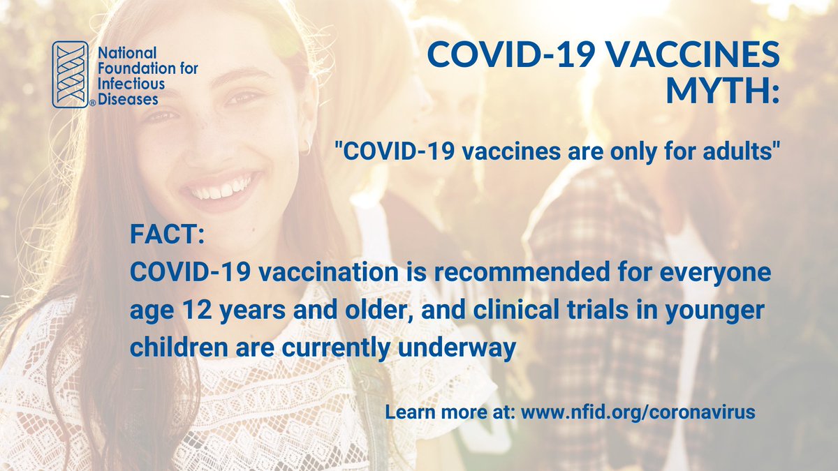 NFIDVaccines's tweet photo. #DYK: Everyone age 12 years and older can #GetVaccinated to help #StopTheSpread of #COVID-19? Do your part to help protect yourself and your community. Learn more: https://t.co/lRLHiak0tW https://t.co/7iQ4tRfTc0