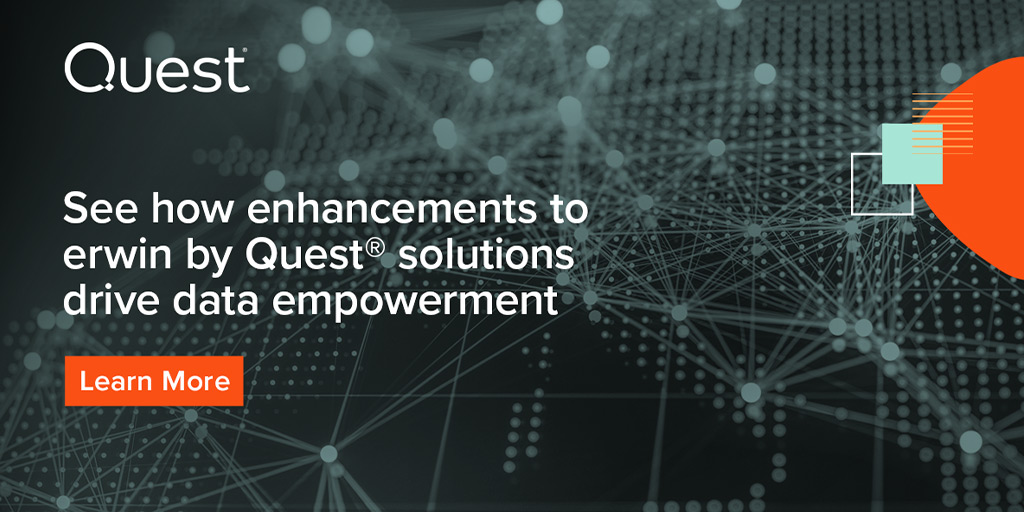 Quest's tweet photo. What happens when you strengthen #DataOps and #DataGovernance? You become #DataEmpowered. Learn how erwin by Quest data modeling and data intelligence solutions are transforming the way businesses work with data. https://t.co/uh1hcYhfwk https://t.co/8RUneqbhZC