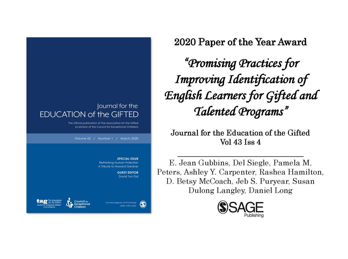 We are excited that one of our papers was JEG Paper of the Year