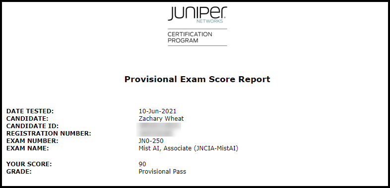 Passed my JNCIA-MistAI test today. Really wasnt a difficult test honestly. If your thinking about taking it you might as well try. I have to say I think <a href="/Potato_Fi/">Joel Crane 🥔</a> and <a href="/MistSystems/">Mist Systems</a> did a really great job with the training they offer for free.