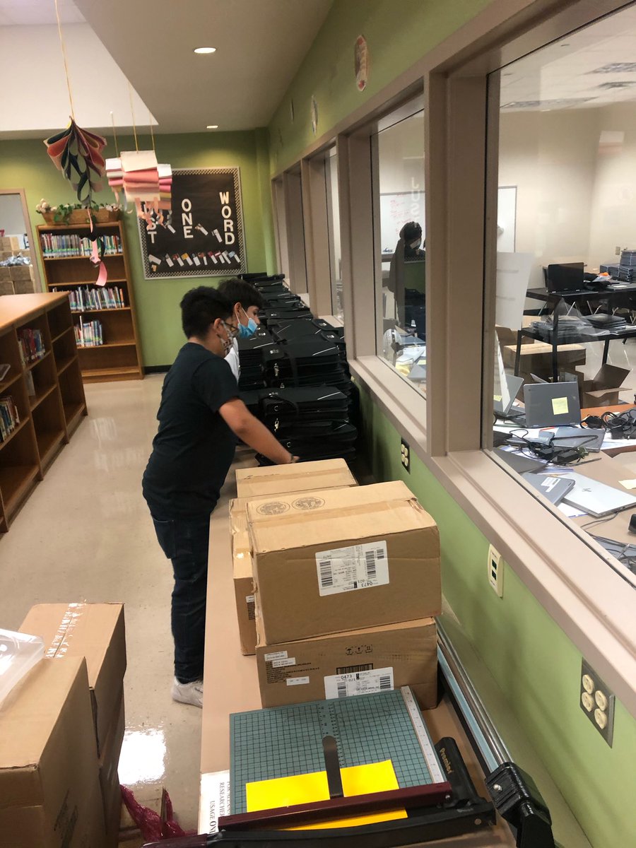TechTisa's tweet photo. Day 2 of CB collections @hartman_ms Student tech team leading CBC, scanning, troubleshooting, and organizing inventory👍Mr. Cerda has done a great job modeling expectations now 👀at them executing👇🏼 @JohnAmenson  @dpvils @sanjana_khyati https://t.co/wjys46md4N