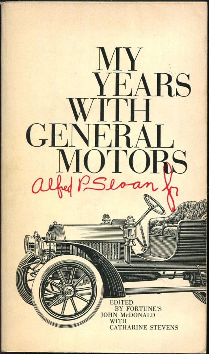11/ Alfred Sloan wrote, perhaps even defined, the nature of a corporation relative to what he led General Motors through. The Table of Contents is literally the "how to manual" for the next 50 years: Organization, Product Cycle, Coordination, Growth, Financial Controls …