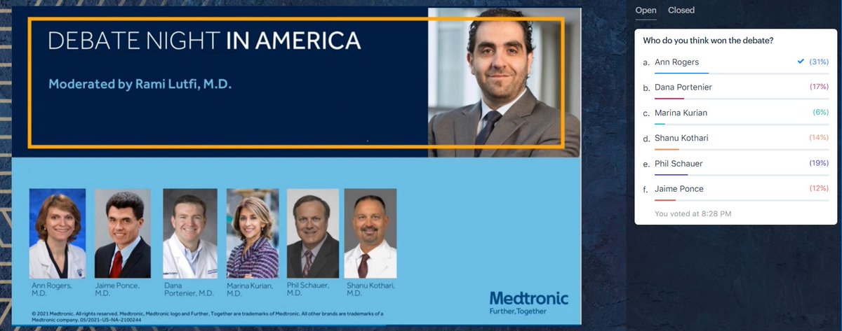 PaulDavidsonPhD's tweet photo. What a combo of fun and education...debate night at #ASMBS2021 with outstanding leaders in the field. @LutfiForward was a great moderator and Ann Rogers took home the knockout! This is what @ASMBS is about...learning and laughing together. https://t.co/Yf8WNQrfBN